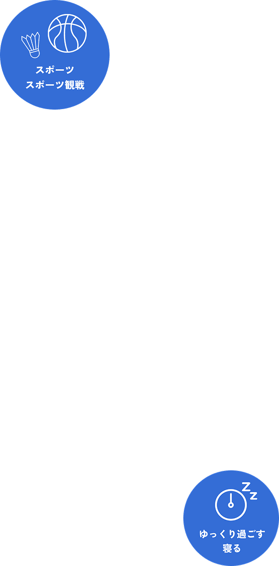 スポーツ スポーツ観戦 ゆっくり過ごす 寝る